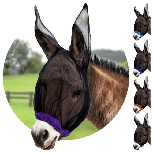 Donkey Fly Mask with Long Ears (Mini Donkey / Purple)
