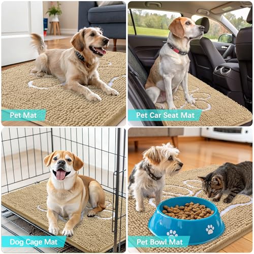 Dog Door Mat for Muddy Paws 59x24 (Beige / 59" X 24")
