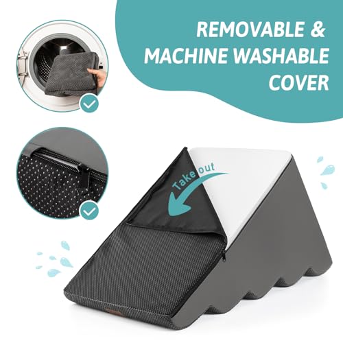 Wide Dog Stair for Small Dog 22.6" H (Dark Grey / Wide:17.7"x33"x22.6")