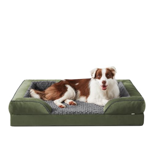 Orthopedic Dog Bed for Large Dogs (Green / L (35"x 25"x 6.5"))