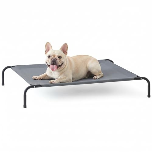 Elevated Cooling Dog Bed for Medium Dogs (Grey / 43" X 31.5" X 8")