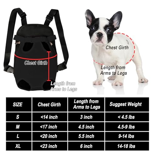 Dog Carrier Backpack Pet Legs Out Front Cat Travel Bag (Small / Black)