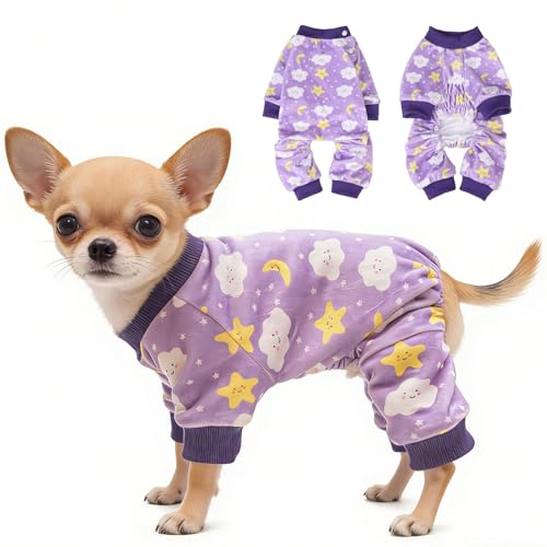 Dog Pajamas Soft Stretchy Fleece Puppy Sweater for X (Purple(pack of 1) / X-Small)