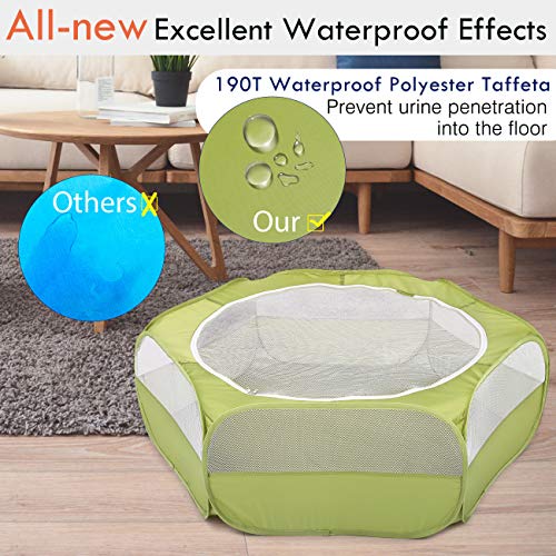 Small Animal Playpen with Zippered Cover (A-Green)