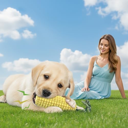 Corn Shape Dog Chew Toy for Small to Medium Dogs (Yellow Brown)