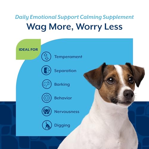 Emotional Support Daily Calming Aid Dog Supplement (120 Count (Soft Chews))