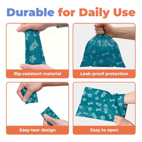 Poop Bags for Dogs (Turquoise / 360 Bags)