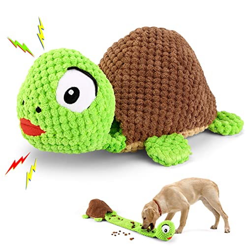 Dog Squeak Toys Dogs Enrichment Treat Dispensing Puzzle Toys Interactive Dog Toys for Large Medium Small Dogs (Turtle)