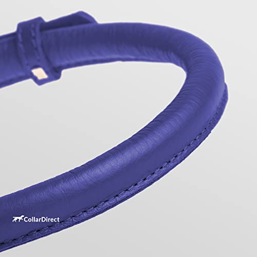 Tangle Free Rolled Leather Dog Collar (Purple / S)