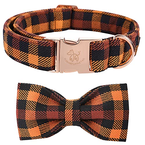 Fall Dog Collar with Bow (Fall Plaid / Small (Pack of 1))
