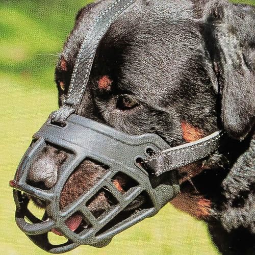 Soft Basket Silicone Muzzle for Medium Dog to Prevent Biting (Black / 3 (Snout: 9.5"-10.25"))