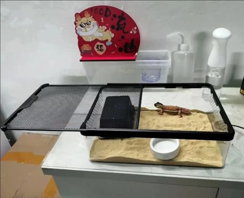Reptile Feeding Box Clear Terrarium for Geckos