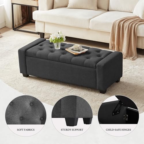 48" Ottoman with Storage (Darkgray / 19.7"D x 48"W x 16.9"H)
