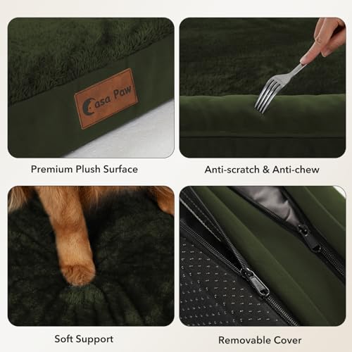 Waterproof Orthopedic Dog Bed for Large Dogs (Olive Green / 36.0"L x 27.0"W x 7.0"Th)