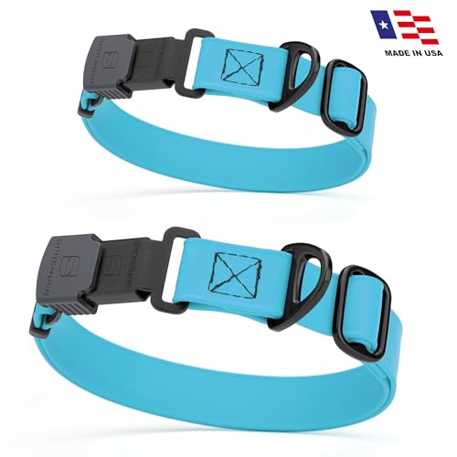 Biothane Waterproof Dog Collar with Herm Sprenger Black Stainless Steel Quick Release Buckle (W 3/4" x L 12"-19" / Sky Blue)