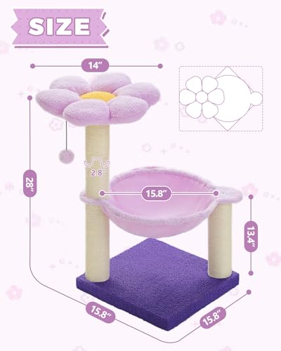Flower Cat Scratching Post (28" / Purple)