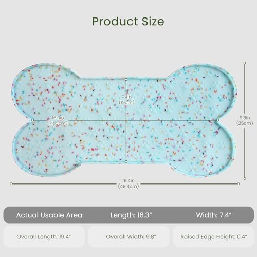 Dog Food Mat Anti (19.4" x 9.8" / Donut Blue)