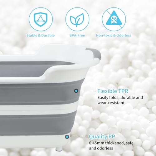 7.13 Gal 27L Raised Collapsible Dog Bathtub with Drain Fur Catcher (Only Raised BathTub)