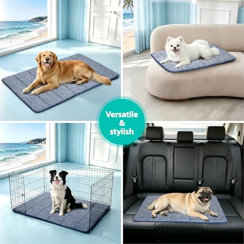 Dog Cooling Mat for Large Dogs (Wander Blue / 24"L x18"W x 0.8"H)