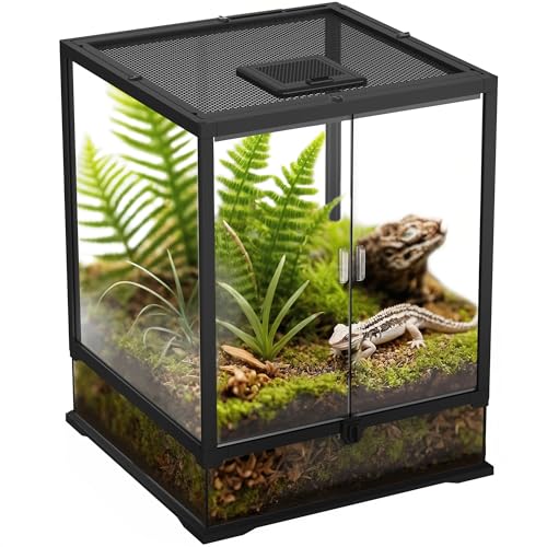 18’’18’’24’’ Reptile Terrarium with Full View Tempered Glass (18"W X 18"D X 24"H(32 Gallon))