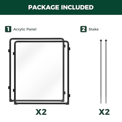 2 Add on Acrylic Panels for AuraSpace Pro Dog Playpen (Black / 32"H)