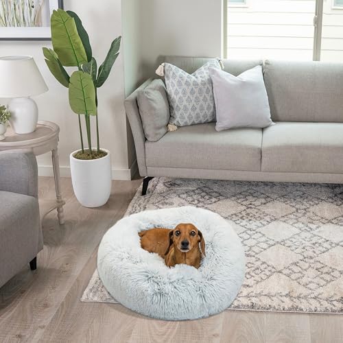 Original Calming Donut Dog Bed (Frost Shag / Small)