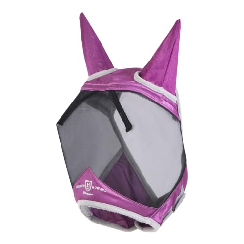 CareMaster Pro Luminous Horse Fly Mask Large Eye Space Standard with Ears UV Protection for Horse Dark Magenta XL Extra Full (Dark Magenta / X-Large (Warmblood))