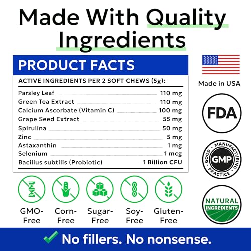 Dog Teeth Breath Freshener Chews (Breath Aid Probiotics / 90 Dental Care Chews)