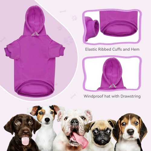 Dog Hoodie Dog Sweaters for Small Dogs (X-Small / Purple)