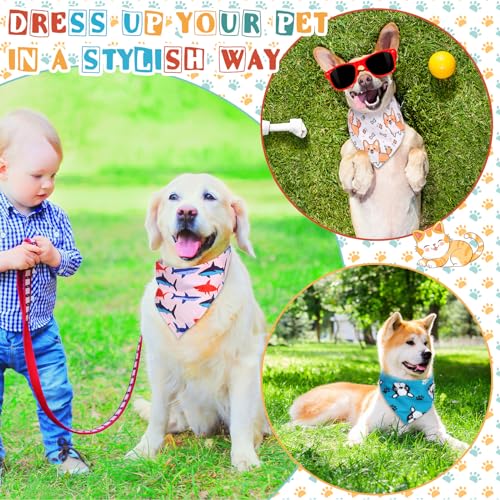 72 Packs Dog Bandanas Bulk Triangle Scarf Bibs Adjustable Dog Bibs Bandanas for Pet Costume Accessories
