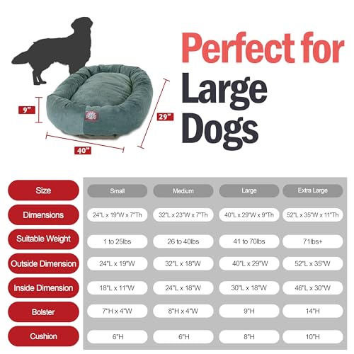 40 Inch Micro Velvet Calming Dog Bed Washable (Azure)