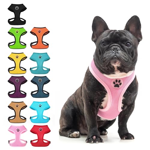 Small Dog Harness (L (NECK: 17", CHEST: 18.8"-24") / Pink)