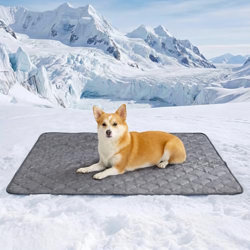 Deluxe Leakproof Cooling Blanket for Small Dogs Q (Heather Charcoal Grey / 25*35)