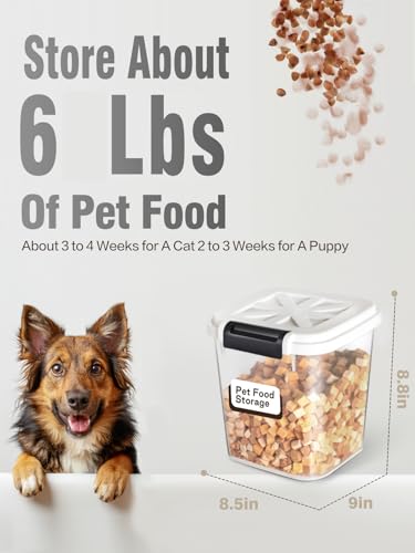 6 lb Airtight Dog Food Storage Container with Scoop (5KG-White)