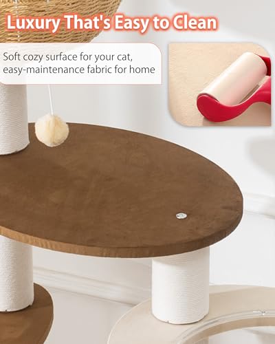 56.6" Cat Tree Tower for Large Cats (Brown DC888D)