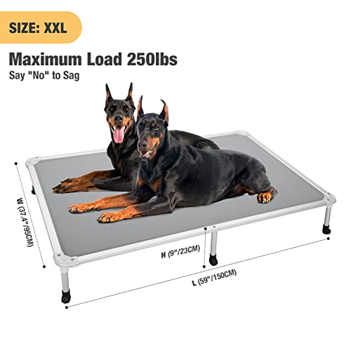 Chew Proof Elevated Dog Bed (Gray / 59.0"L x 37.5"W x 9.0"Th)