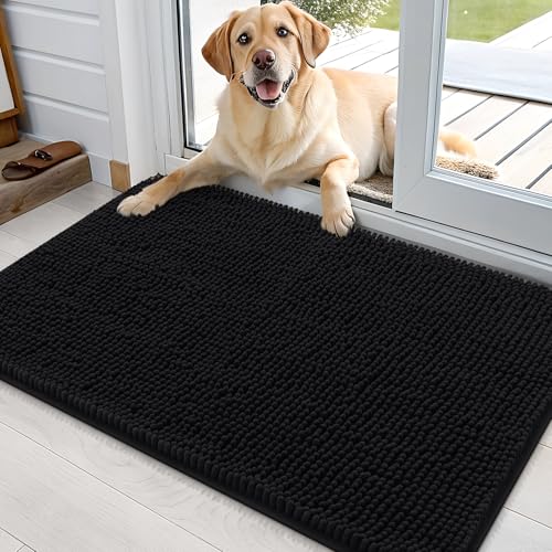Dog Door Mat for Muddy Paws 36x24 (Black / 36" X 24")