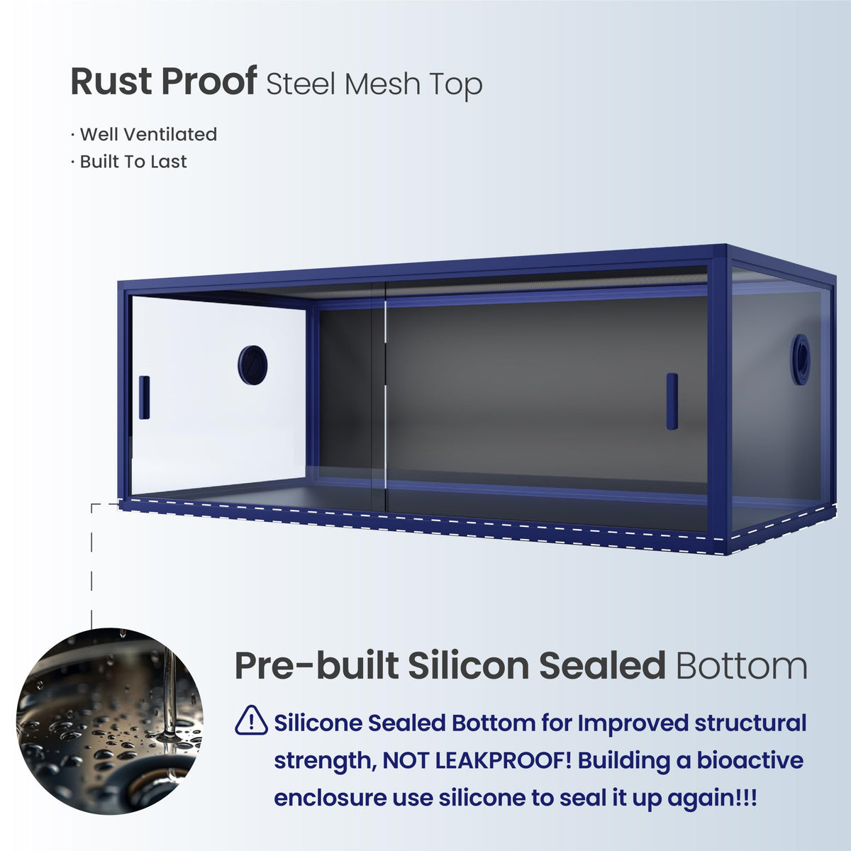 Stackable Reptile Enclosure (Dart Blue / 85 Gallon)