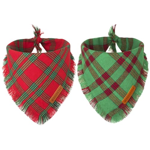 Christmas Dog Bandanas with Tassels (X-Large / Christmas-2)