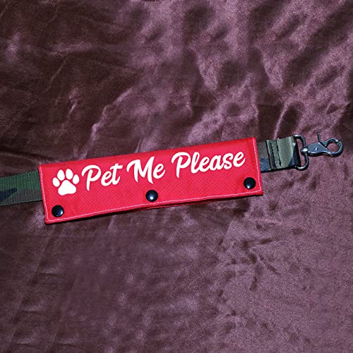 Funny Dog Leash Sleeve Pet Me Please Dog Leash Wrap Wrap Alert Hanging ID Patch Tag Pet Birthday Gift (Pet Me Please-sleeve)