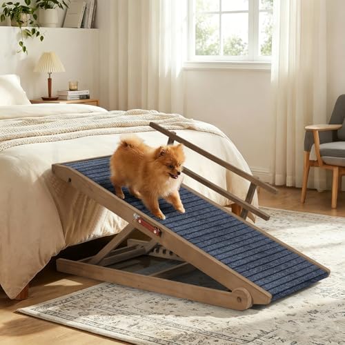 Dog Ramp for Bed (Light Brown & Dark Grey 1 / 45.2 inch long)