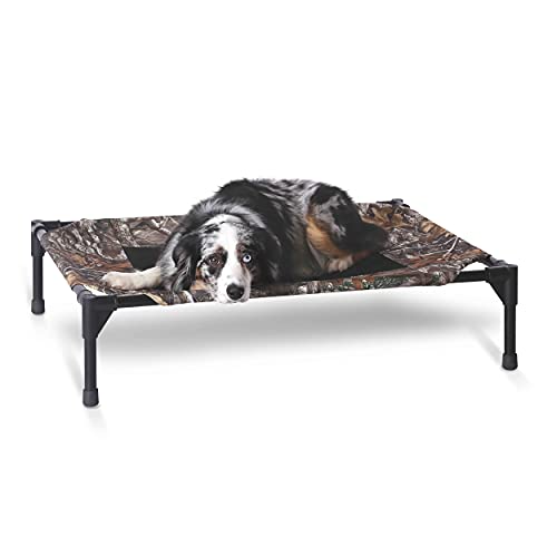 K&H Outdoor Elevated Dog Bed (Camo/Black Mesh / Medium 32"L x 25"W)