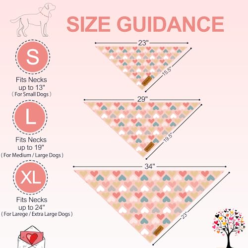 Valentines Dog Bandana (X-Large / Valentines-Pink)