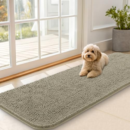 Dog Door Mat for Muddy Paws 59x20 (Warm Taupe / 59" X 20")