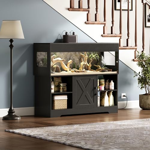 60 Gallon Reptile Tank with Stand (60 Gallon / Black)
