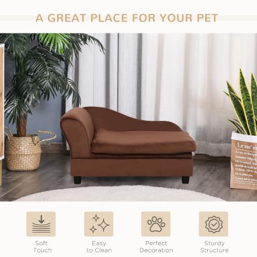 Luxury Fancy Dog Couch with Hidden Storage (Brown)