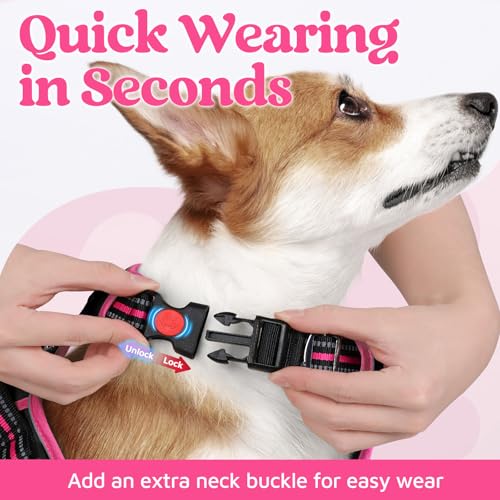 Dog Harness Medium Sized (Black & Pink / Medium)