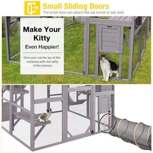 Large Catio Outdoor Cat Enclosure Window Design for 6