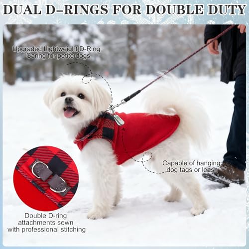 Christmas Fleece Dog Sweater for Small Medium Dogs (Red / Large)