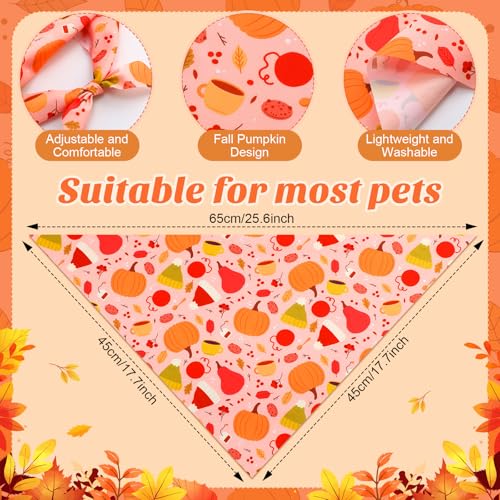 50 Pcs Fall Dog Bandanas Bulk (Fall Pumpkins / 25.6 x 17.7 x 17.7")